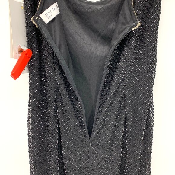 Mac Duggal Dress Black 93551 Beaded Spaghetti Strap Column Gown NWT - Picture 14 of 16